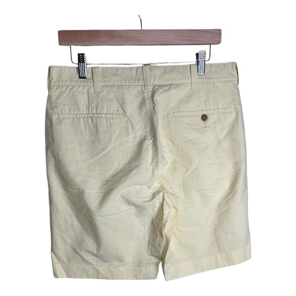 J Crew Shorts Mens 32w Yellow Sunwashed Gramercy Cotton Chino Flat Front - Picture 2 of 6